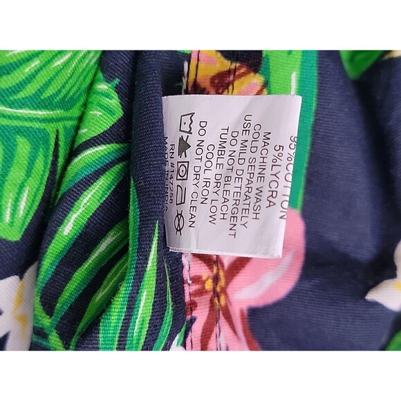 Simply Southern Hawaiian Shirt Mens XL Inside Out Blue Green Floral Stretch Camp - Picture 8 of 13